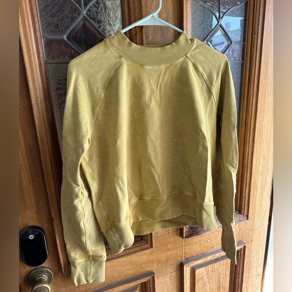 Lululemon pale yellow washed sweatshirt size 6